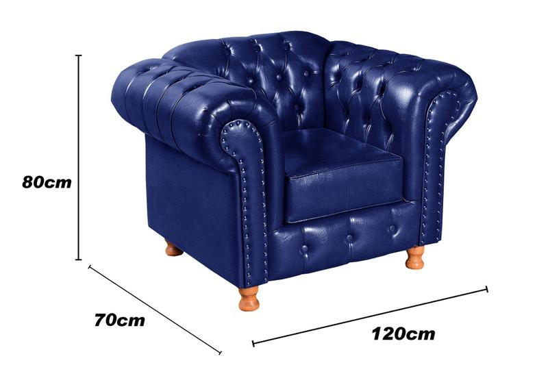 Imagem de Conjunto de Sofá 4 Lugares e 1 Poltrona Chesterfield Luís Xv