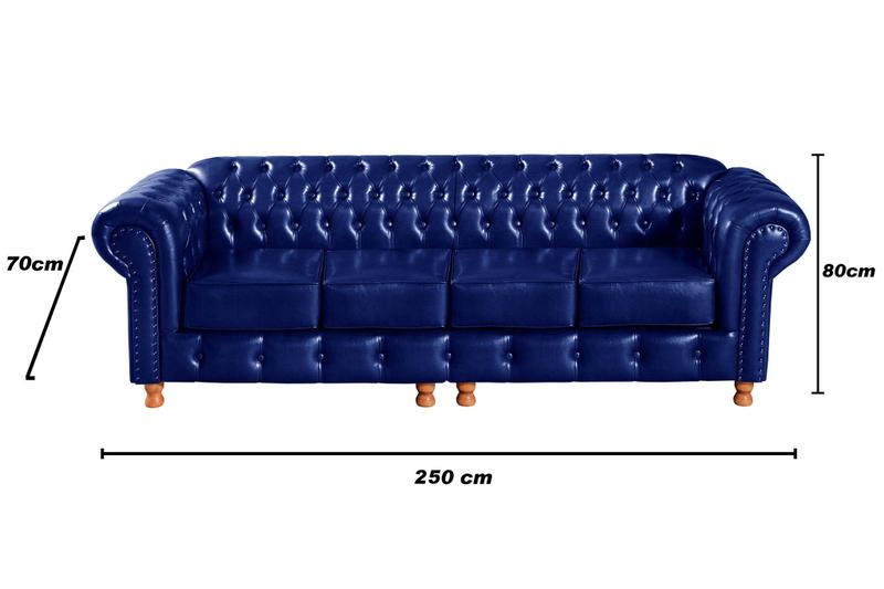 Imagem de Conjunto de Sofá 4 Lugares e 2 Poltronas Chesterfield Luís Xv