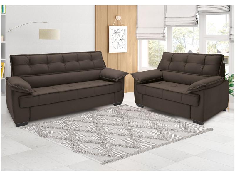 Conjunto de Sofás 2 e 3 Lugares Lisboa Linoforte Conjunto de Sofás 2 e 3 Lugares Lisboa Linoforte