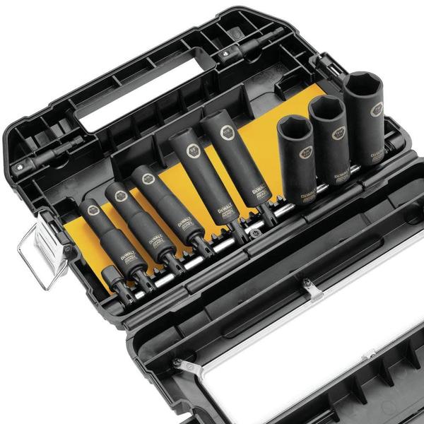 Imagem de Conjunto de soquetes de impacto DEWALT DW22812 SAE 1/2 polegada de 10 peças