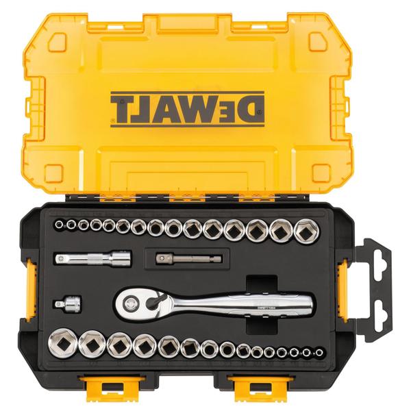 Imagem de Conjunto de soquetes DEWALT DWMT73804 Unidade de 1/4 e 3/8 polegadas de 34 peças