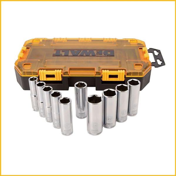 Imagem de Conjunto de soquetes DEWALT DWMT73815 Metric Drive Deep 1/2 10 peças