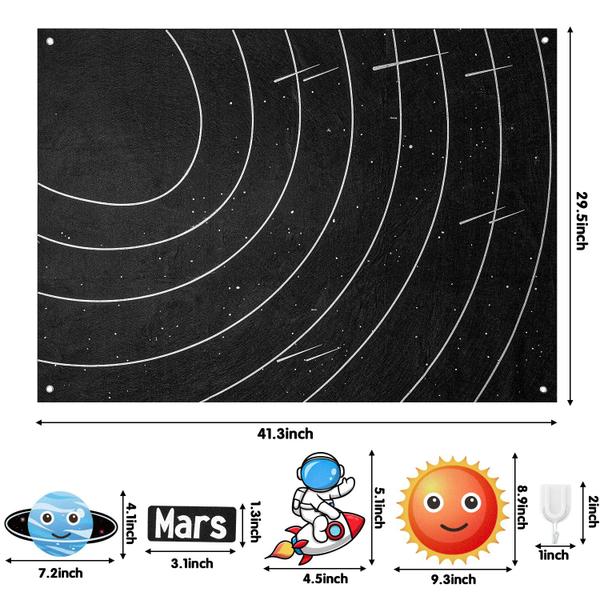 Imagem de Conjunto de storyboard de feltro WATINC Outer Space Solar System 44 unidades