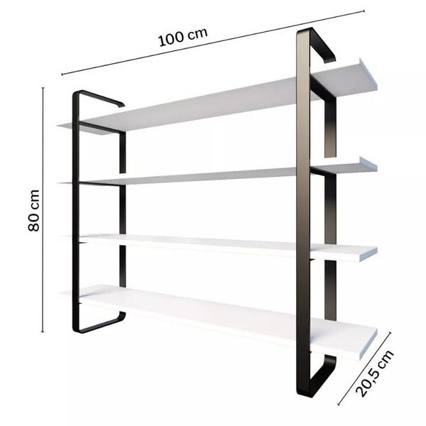Imagem de Conjunto de Suporte Prateleira Industrial c/ Prateleiras em MDP - BRANCO