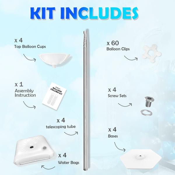 Imagem de Conjunto de suportes para balões telescópicos TEKXYZ de 1,5 a 7 pés (pacote com 4)