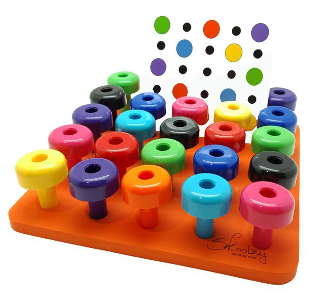 Imagem de Conjunto de tabuleiro Peg Board Skoolzy de 33 peças de brinquedos Montessori para mais de 2 anos