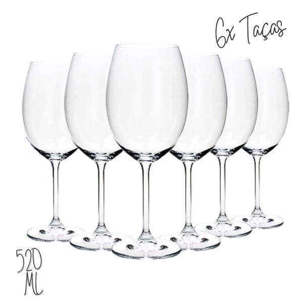 Imagem de Conjunto de Taças De Cristal Ecológico Essence Para Vinho Água 520ml Com 6 Peças 