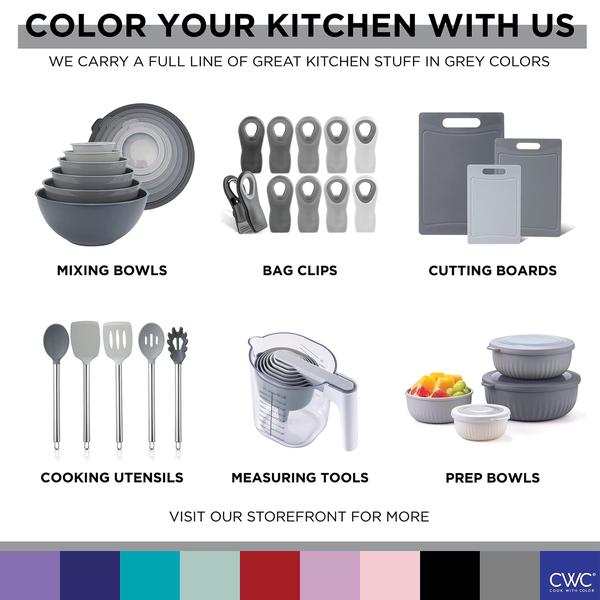 Imagem de Conjunto de taças de mistura COOK WITH COLOR, 12 peças com tampas de TPR, cinza