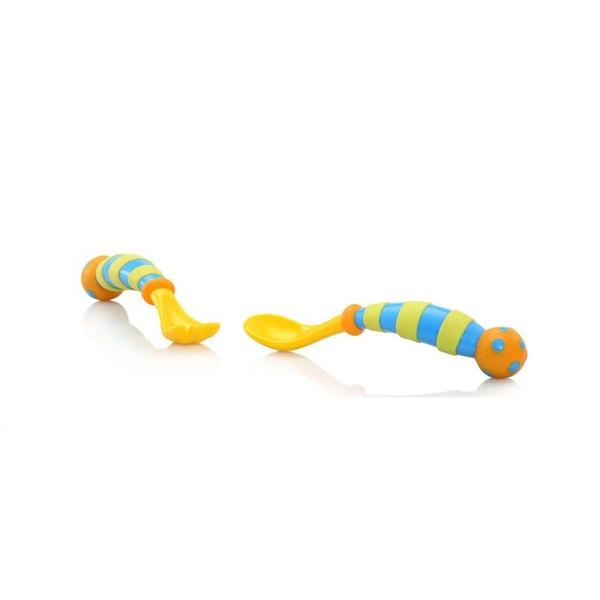 Conjunto de talher baby garfo e colher 12+ nuby Imagem de Conjunto de talher baby garfo e colher 12+ nuby