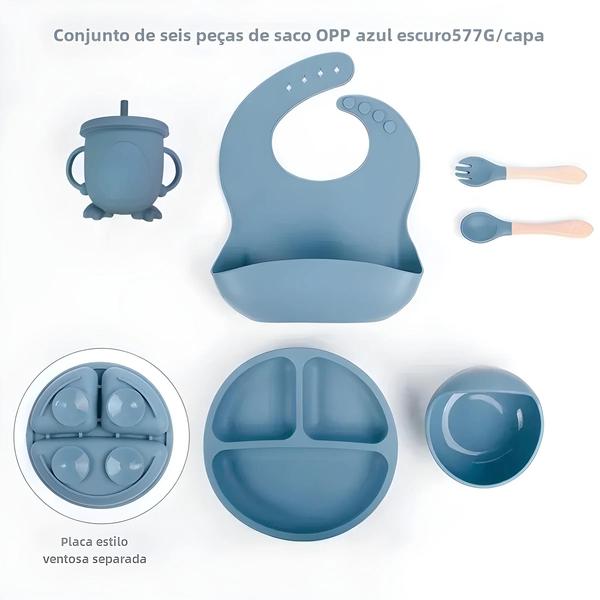 Imagem de Conjunto de Talheres de Silicone para Bebês - 6 Peças - Ideal para Treinamento Alimentar