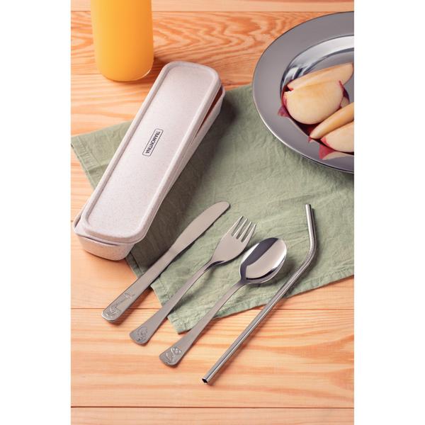 Conjunto de Talheres Infantis Tramontina em Aço Inox com Estojo 05 Peças Imagem de Conjunto de Talheres Infantis Tramontina em Aço Inox com Estojo 05 Peças
