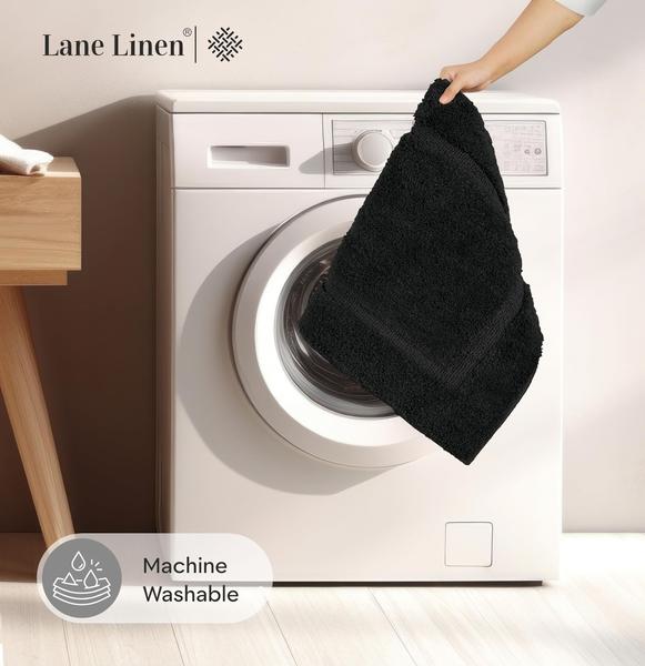 Imagem de Conjunto de tapetes de banheiro Lane Linen, 2 peças, preto absorvente