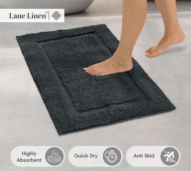 Imagem de Conjunto de tapetes de banho Lane Linen, 2 peças absorventes 100% algodão 53x86cm