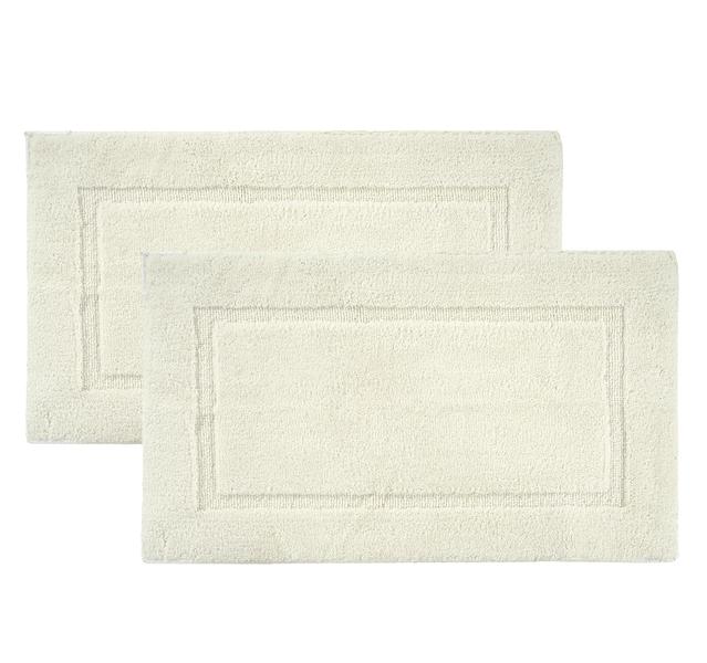 Imagem de Conjunto de tapetes de banho LANE LINEN, 2 peças, extra macio, absorvente, branco