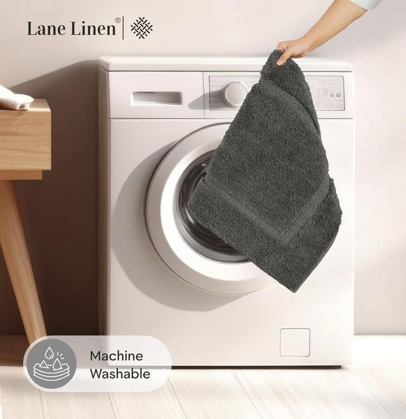 Imagem de Conjunto de tapetes de banho LANE LINEN, 2 peças, extra macio, absorvente, cinza