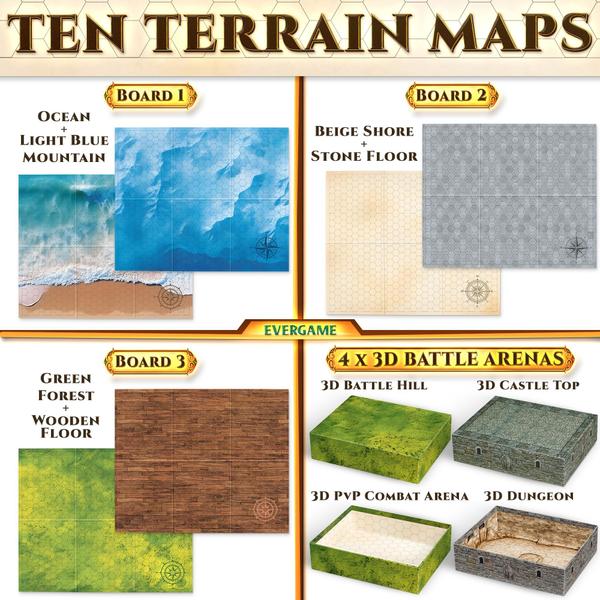 Conjunto de tapetes de jogo EverGame com 6 mapas de batalha de Dungeons & Dragons Imagem de Conjunto de tapetes de jogo EverGame com 6 mapas de batalha de Dungeons & Dragons