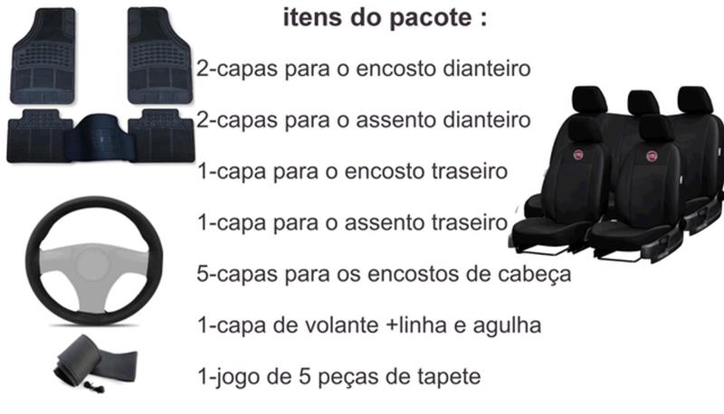 Imagem de Conjunto de Tapetes e Capa de Couro Palio 96-99 + Capa de Volante