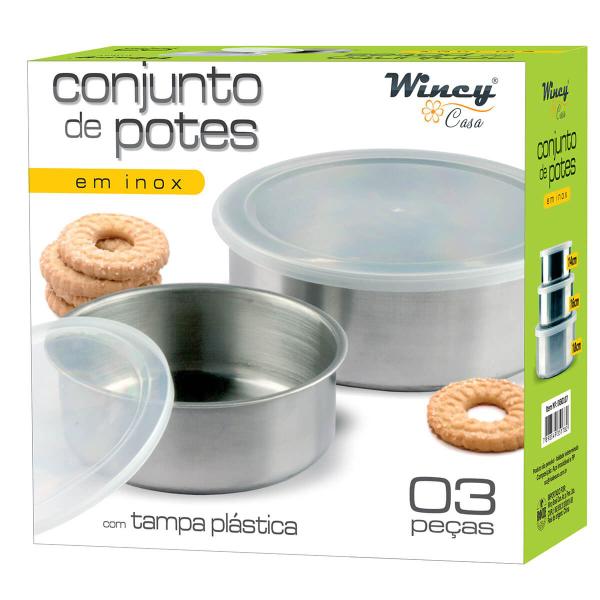 Imagem de Conjunto de Tigelas Bowl Potes Inox Kit com 3 peças ixb0107