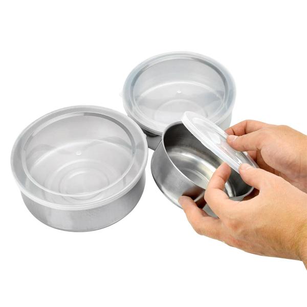 Imagem de Conjunto de Tigelas Bowl Potes Inox Kit com 3 peças ixb0107