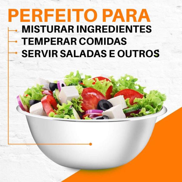 Imagem de Conjunto De Tigelas Bowls Em Aço Inox Para Cozinha 6 Peças