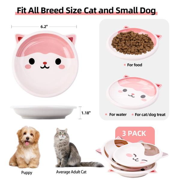 Imagem de Conjunto de tigelas de comida para gatos TRUNDISAN Ceramic Healthy 3 Set