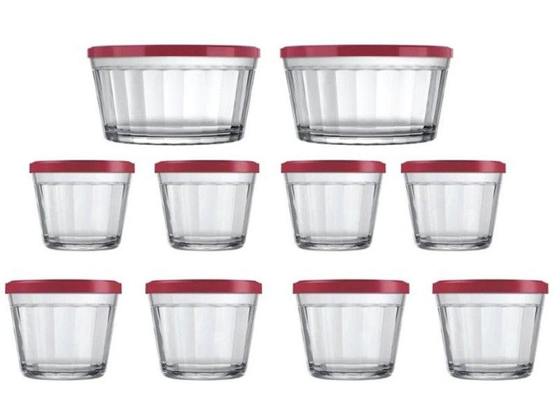 Conjunto de Tigelas de Vidro 10 Peças Copo Americano Tigela Americano Conjunto de Tigelas de Vidro 10 Peças Copo Americano Tigela Americano
