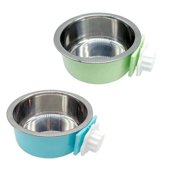 Imagem de Conjunto de tigelas para alimentos para animais de estimação Tfwadmx Crate Dog Bowl Cat em aço inoxidável