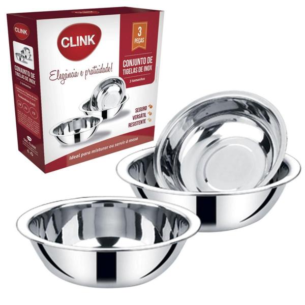 Imagem de Conjunto De Tigelas Potes Bowls Inox 3 Peças Multiuso