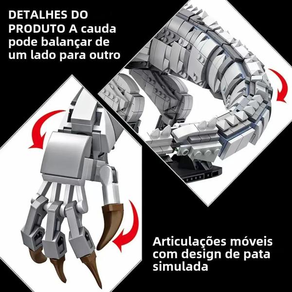 Imagem de Conjunto De Tijolos Tyrannosaurus Rex, Blocos De Construção De Dinossauro Brachiosaurus Para