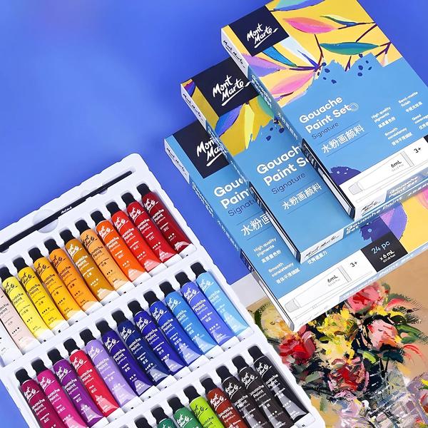 Imagem de Conjunto de Tintas Guache 6ml - 12/24/36 Cores Vibrantes para Artistas e Iniciantes