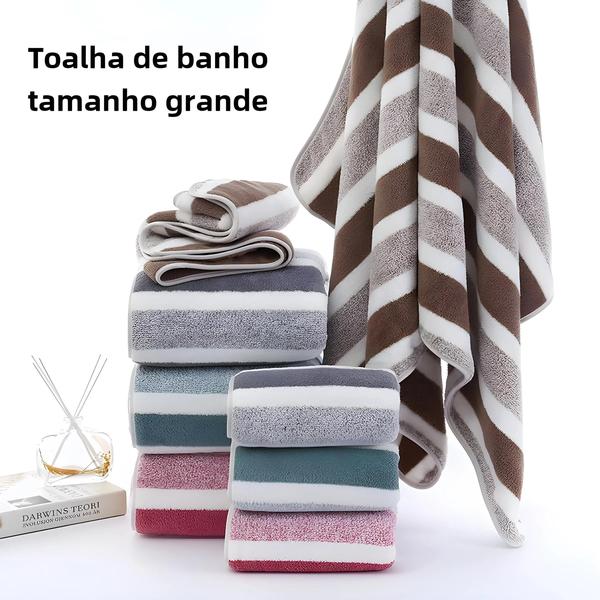 Imagem de Conjunto de Toalhas de Banho em Lã Coral - Absorvente, Macia e com Estampa