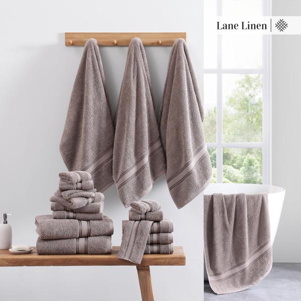 Imagem de Conjunto de toalhas de banho LANE LINEN 100% algodão 18 peças de platina