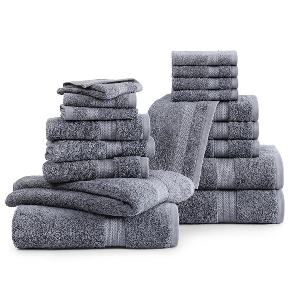 Imagem de Conjunto de toalhas de banho LANE LINEN 18 peças 100% algodão 550 g/m2 Cool Grey