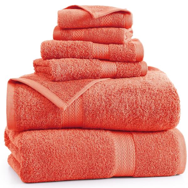 Imagem de Conjunto de toalhas de banho LANE LINEN 6 peças 100% algodão Living Coral