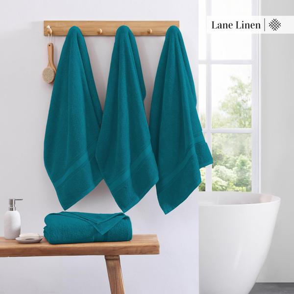 Conjunto de toalhas de banho LANE LINEN Luxury 100% algodão, pacote com 4 unidades Sea Port Imagem de Conjunto de toalhas de banho LANE LINEN Luxury 100% algodão, pacote com 4 unidades Sea Port