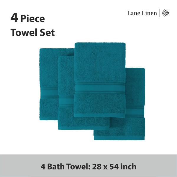 Conjunto de toalhas de banho LANE LINEN Luxury 100% algodão, pacote com 4 unidades Sea Port Imagem de Conjunto de toalhas de banho LANE LINEN Luxury 100% algodão, pacote com 4 unidades Sea Port
