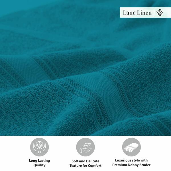 Conjunto de toalhas de banho LANE LINEN Luxury 100% algodão, pacote com 4 unidades Sea Port Imagem de Conjunto de toalhas de banho LANE LINEN Luxury 100% algodão, pacote com 4 unidades Sea Port