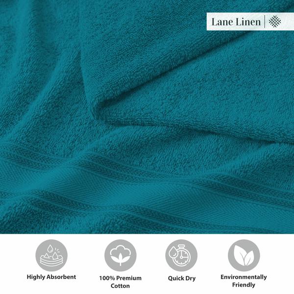 Conjunto de toalhas de banho LANE LINEN Luxury 100% algodão, pacote com 4 unidades Sea Port Imagem de Conjunto de toalhas de banho LANE LINEN Luxury 100% algodão, pacote com 4 unidades Sea Port