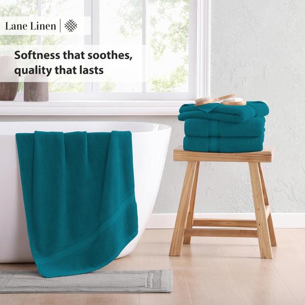 Conjunto de toalhas de banho LANE LINEN Luxury 100% algodão, pacote com 4 unidades Sea Port Imagem de Conjunto de toalhas de banho LANE LINEN Luxury 100% algodão, pacote com 4 unidades Sea Port