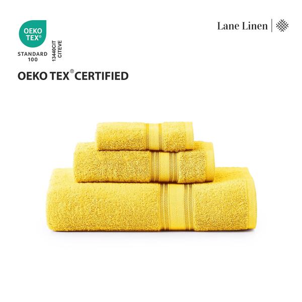 Imagem de Conjunto de toalhas de banho LANE LINEN Luxury 6 peças 100% algodão Mimosa