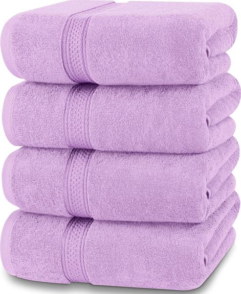 Imagem de Conjunto de toalhas de banho Utopia Towels 100% algodão fiado em anel, 600 g/m2, pacote com 4