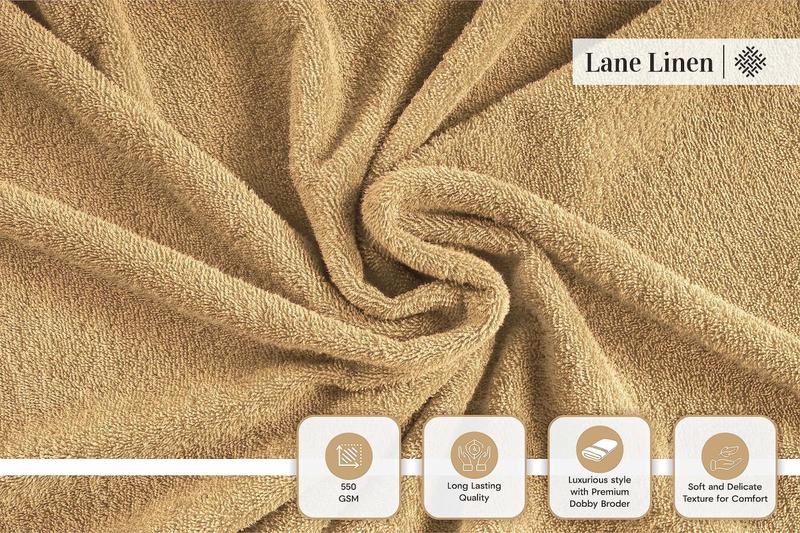 Imagem de Conjunto de toalhas LANE LINEN 24 peças 100% algodão Zero Twist Bathroom