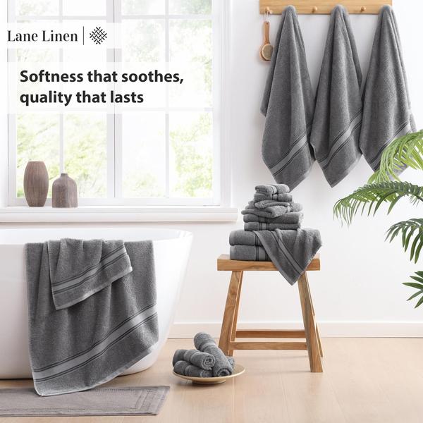 Imagem de Conjunto de toalhas LANE LINEN Luxury 100% algodão 18 peças Cool Grey