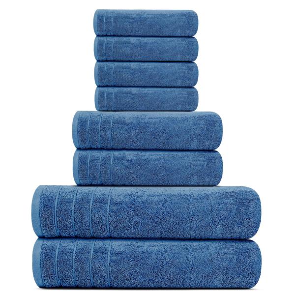 Imagem de Conjunto de toalhas Tens Towels 8 peças 100% algodão (azul)