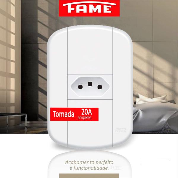 Imagem de Conjunto De Tomadas 20a 2p+t 250v Completa Fame Blanc