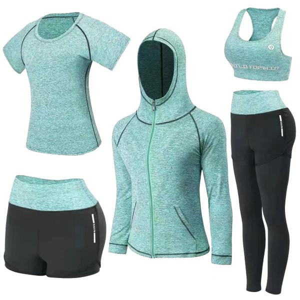 Imagem de Conjunto de treino Nesyd para mulheres Yoga Fitness Gym Sport Green XL