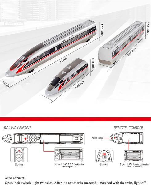 Imagem de Conjunto de trem-bala elétrico, brinquedo modelo ferroviário de alta velocidade com som e luz, presentes para crianças, incluindo trilhos