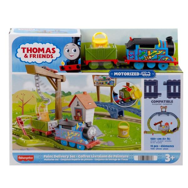 Imagem de Conjunto de trem de brinquedo motorizado Thomas & Friends Paint Delivery 3+