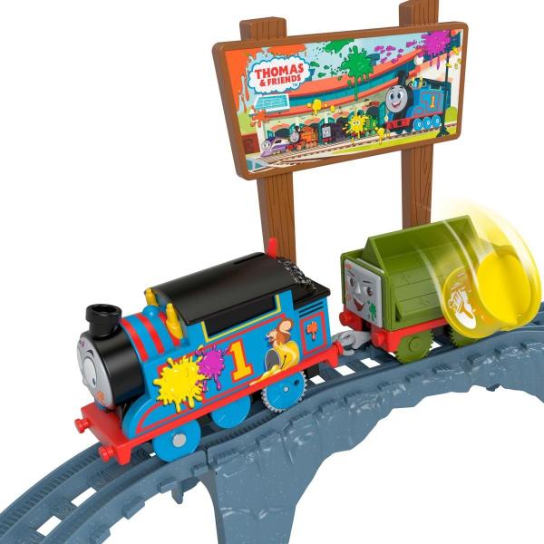 Imagem de Conjunto de trem de brinquedo motorizado Thomas & Friends Paint Delivery 3+