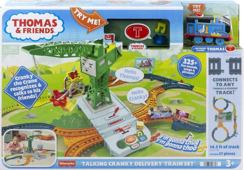 Imagem de Conjunto de trem de brinquedo motorizado Thomas & Friends Talking Cranky